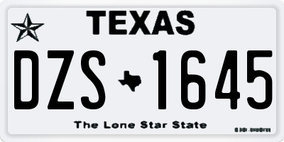 TX license plate DZS1645