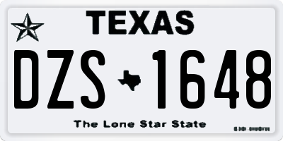 TX license plate DZS1648