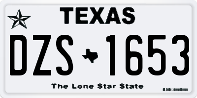 TX license plate DZS1653