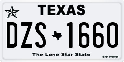TX license plate DZS1660