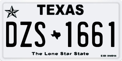 TX license plate DZS1661