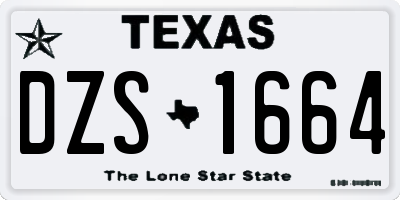 TX license plate DZS1664