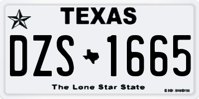 TX license plate DZS1665