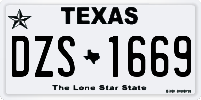TX license plate DZS1669
