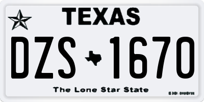 TX license plate DZS1670
