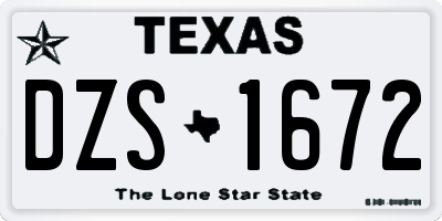 TX license plate DZS1672
