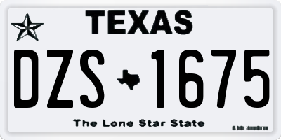 TX license plate DZS1675