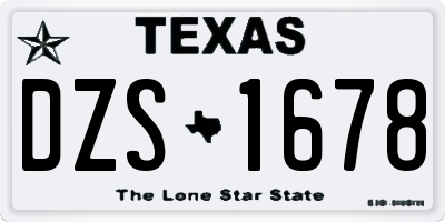 TX license plate DZS1678