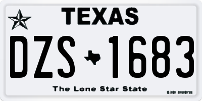 TX license plate DZS1683
