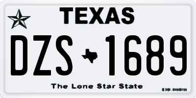 TX license plate DZS1689