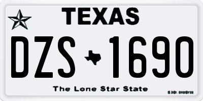 TX license plate DZS1690