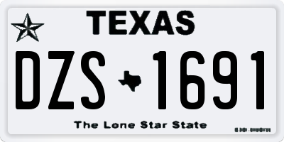 TX license plate DZS1691