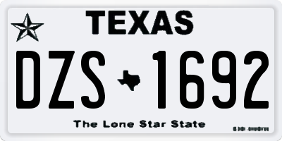 TX license plate DZS1692