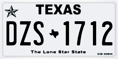 TX license plate DZS1712