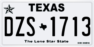TX license plate DZS1713