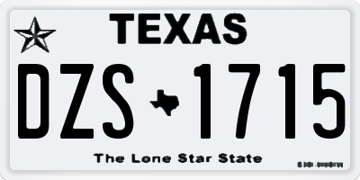 TX license plate DZS1715