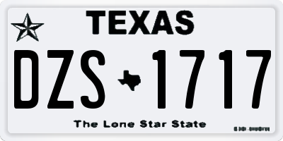 TX license plate DZS1717