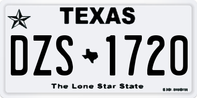 TX license plate DZS1720