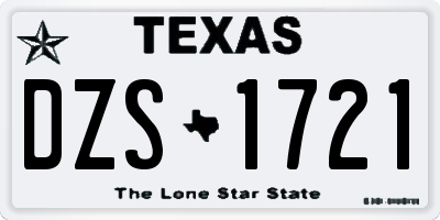 TX license plate DZS1721