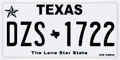 TX license plate DZS1722