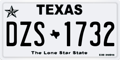 TX license plate DZS1732