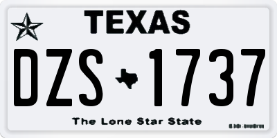 TX license plate DZS1737