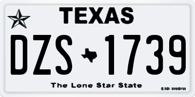 TX license plate DZS1739