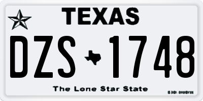 TX license plate DZS1748