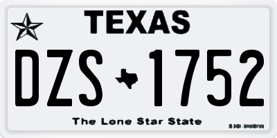 TX license plate DZS1752