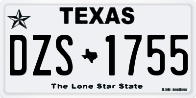 TX license plate DZS1755