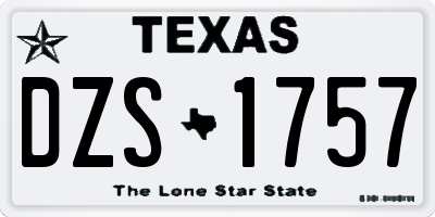 TX license plate DZS1757