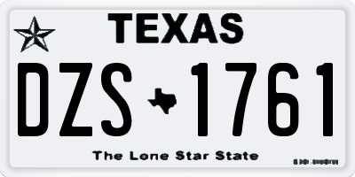 TX license plate DZS1761