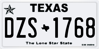 TX license plate DZS1768