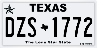 TX license plate DZS1772