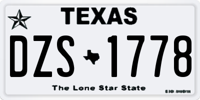 TX license plate DZS1778