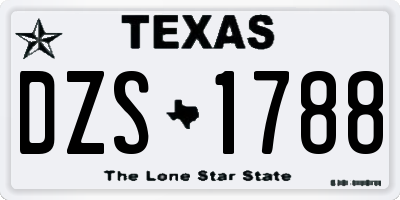 TX license plate DZS1788