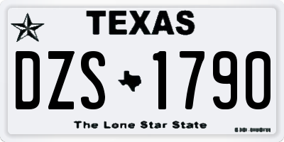 TX license plate DZS1790