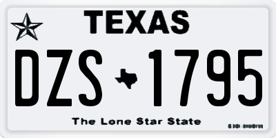 TX license plate DZS1795