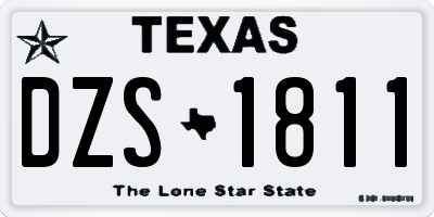 TX license plate DZS1811