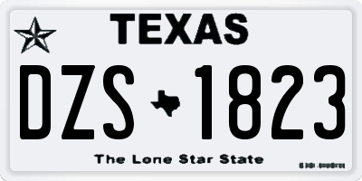 TX license plate DZS1823