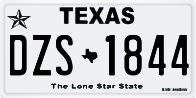 TX license plate DZS1844