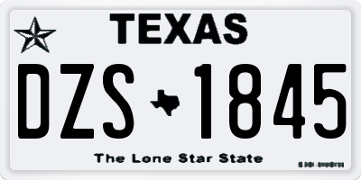 TX license plate DZS1845
