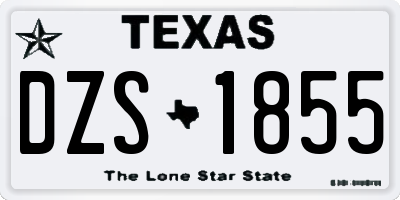 TX license plate DZS1855
