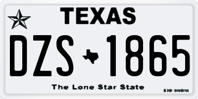TX license plate DZS1865