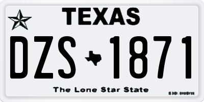 TX license plate DZS1871