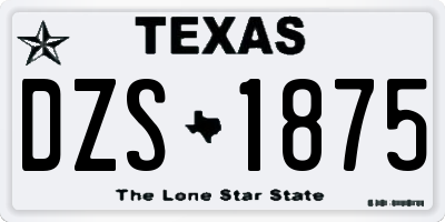 TX license plate DZS1875