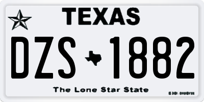 TX license plate DZS1882