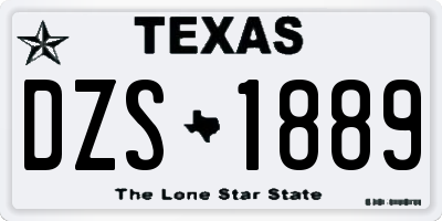 TX license plate DZS1889