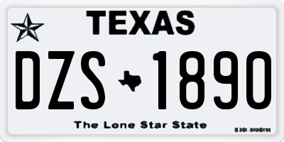 TX license plate DZS1890