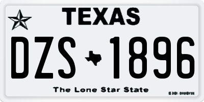 TX license plate DZS1896